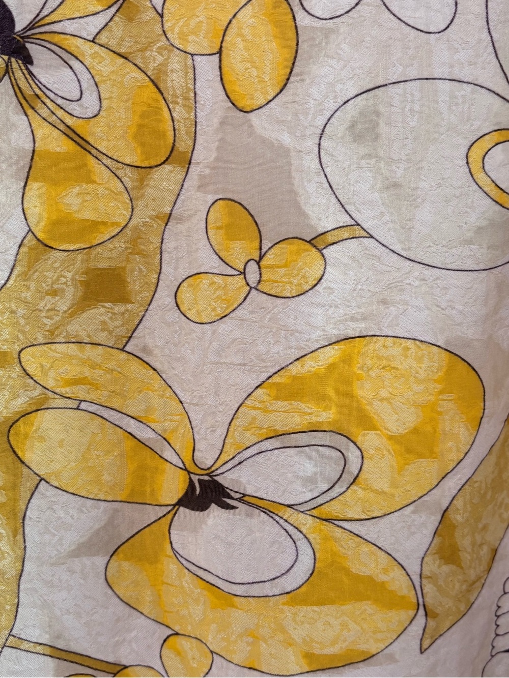 Max & Co. Women’s Yellow Floral Tie-Waist Dress Size 6 Puff Sleeves - Picture 7 of 8